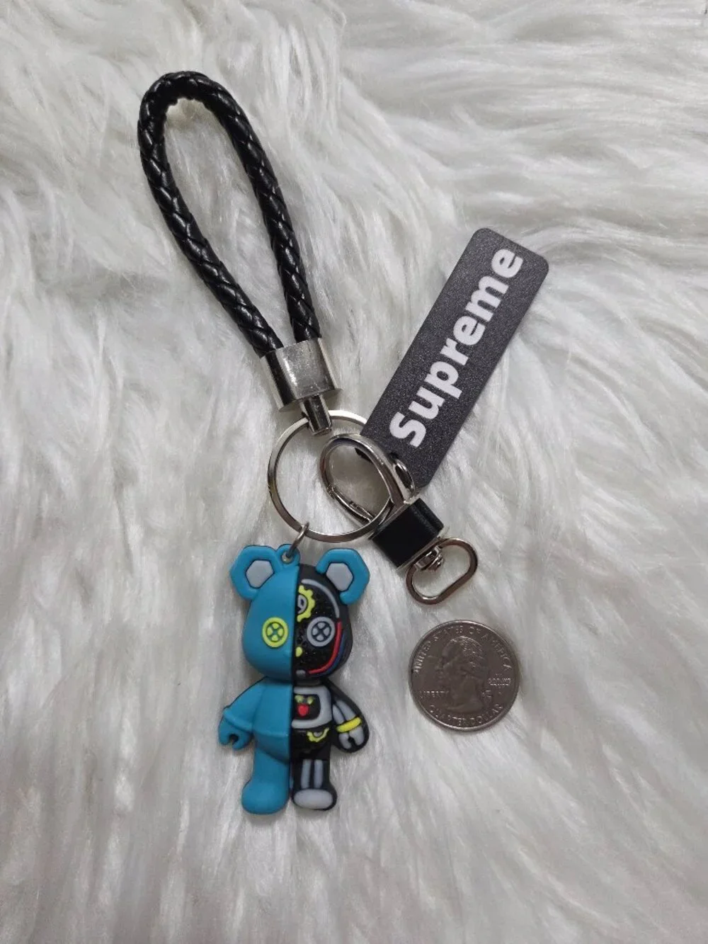 Cyborg Bear Design Keychain